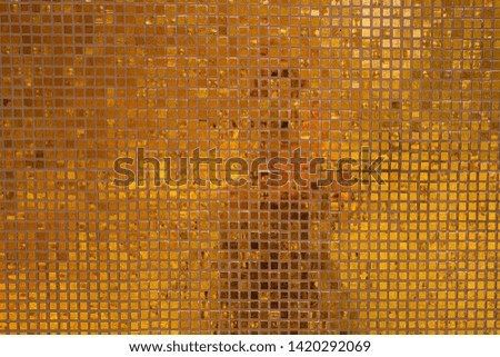 The closeup of the golden mosaics
