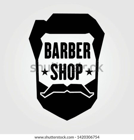 Barber shop vintage label, badge, or emblem. Vector illustration