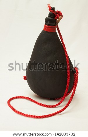 Red Wine, bottle of white background Royalty-Free Stock Photo #142033702