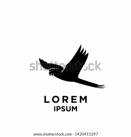 parrot fly black logo icon design vector illustration