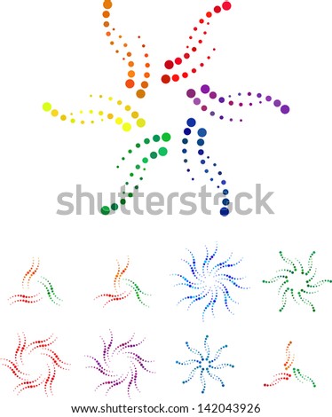 Design star logo element. Abstract round circle vector template set.