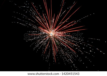 Colorful fireworks on black background. - Image