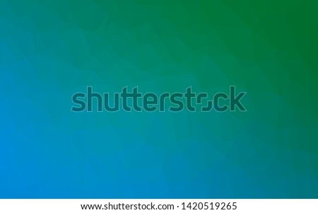 Light Blue, Green vector triangle mosaic cover. Colorful abstract illustration with gradient. Brand new style for your business design.