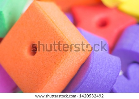 foam puzzle - in closeup - childs toi colored