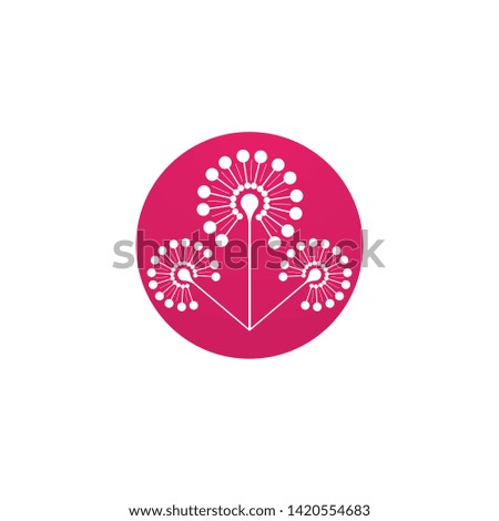Dandelion flower logo vector template 