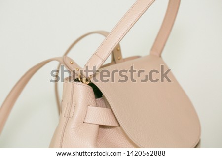 women leather backpacks isolated on white background - Image