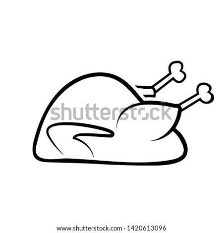 Roasted turkey icon. Clipart image isolated on white background