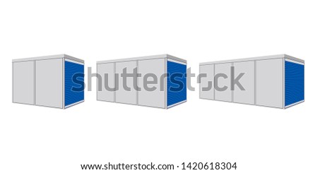Portable storage container icon set. Clipart image isolated on white background