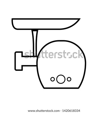 Electric meat grinder outline icon. Clipart image isolated on white background