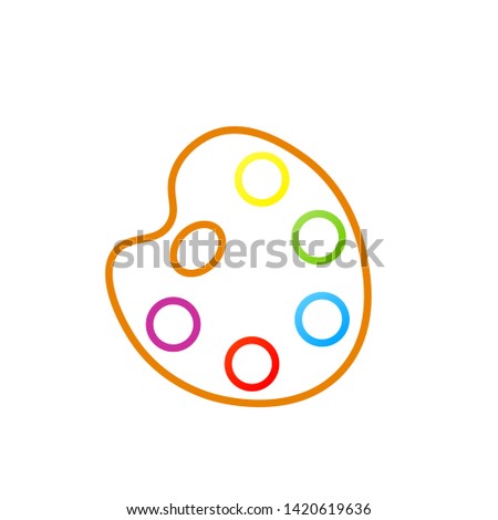Wooden paint palette icon. Clipart image isolated on white background