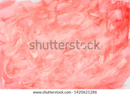 Watercolor illustrations abstract coral pastel background hand drawn