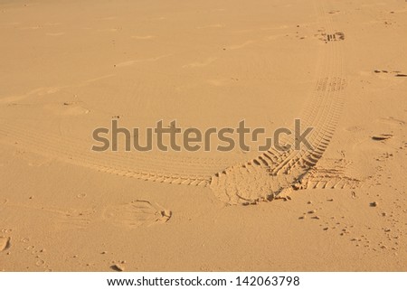 Track Wheel on the Sand.