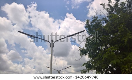 light pipe with cloudy blue sky