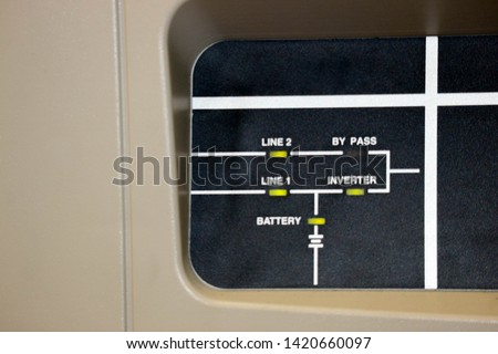 control panel of telecom power equipment closeup