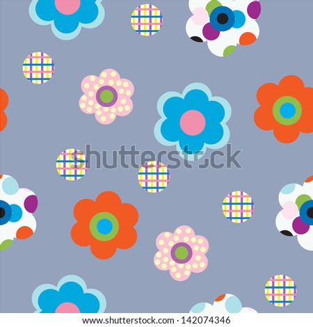Decorative flowers on a gray background