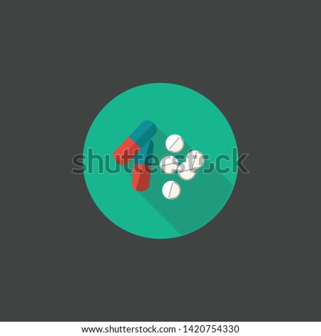 Pills and tablets logo or icon on black background