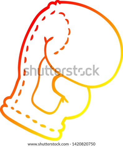 warm gradient line drawing of a cartoon boxing glove