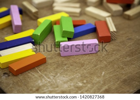 Wooden pieces game, skill and puzzle, hobbies and entertainment