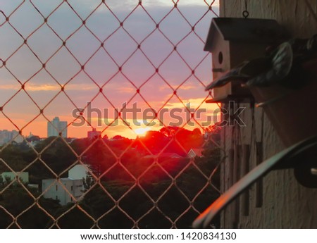 
A beautiful sunset make up the balcony of this apartment.