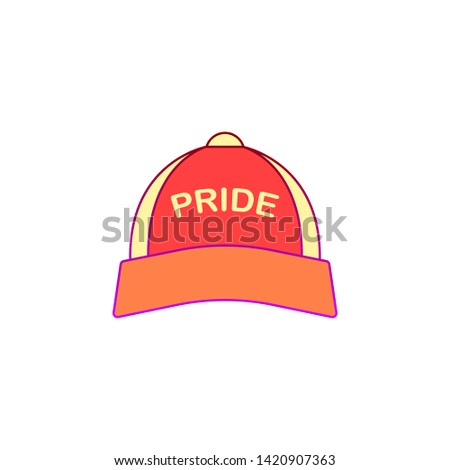 Baseball hat, rainbow, pride icon. Element of color world pride day icon. Premium quality graphic design icon. Signs and symbols collection icon