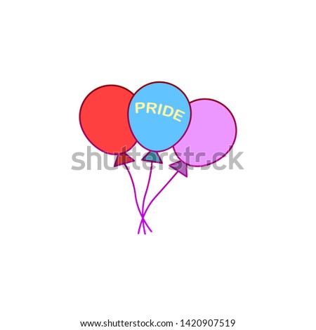 Balloons, pride day icon. Element of color world pride day icon. Premium quality graphic design icon. Signs and symbols collection icon