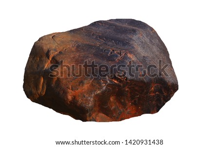 stone minerals and gravel isolated on white background.  Stone used in landscape ,construction, gardening and industrial sector.