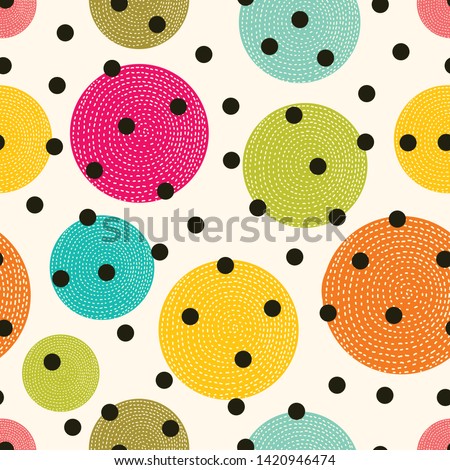 Seamless pattern with bright polka dot. Seamless pattern can be used for wallpaper, pattern fills, web page background, surface textures.
