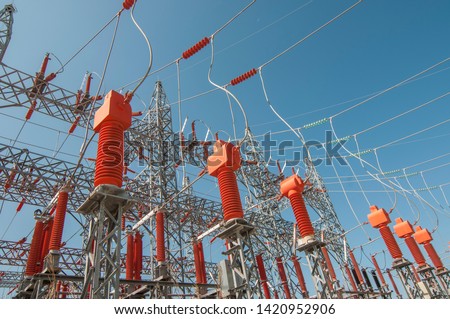Current transformers, potential transformers in electric power substatation.