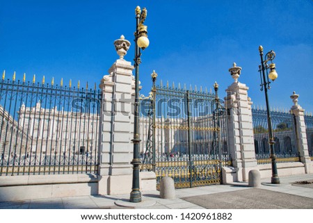 Famous Royal Palace in Madrid in historic city center, the official residence of the Spanish Royal Family