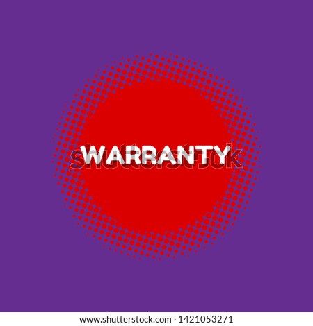 red vector banner warranty.sign,label,tag. white text with shadow