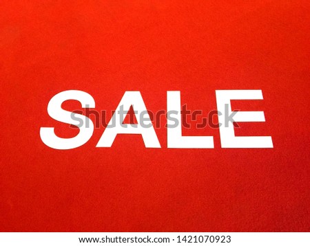 Wording sale on red background