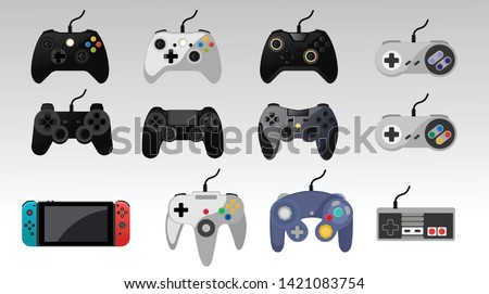 Video game console. gamepad vector illustration. - Vector Royalty-Free Stock Photo #1421083754
