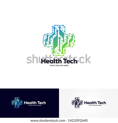 health tech logo designs template, healthcare logo designs