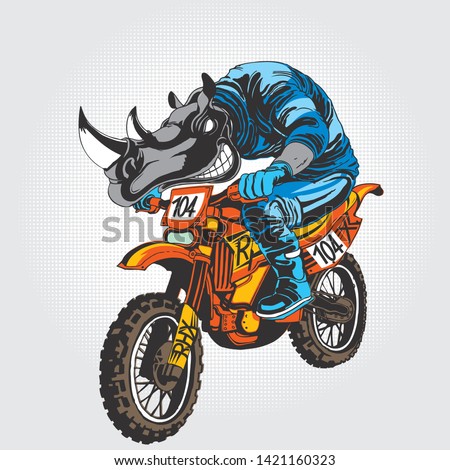 Rhino riding an enduro bike