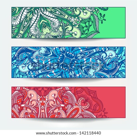 vector set of abstract colored  banners