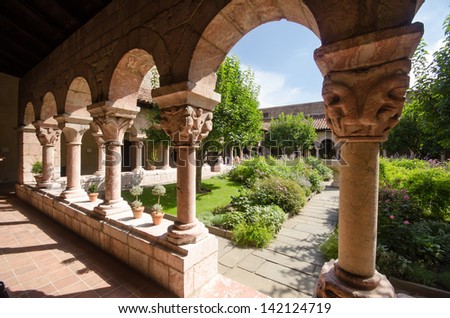 Garden of the Cloisters Museum in New York Royalty-Free Stock Photo #142124719