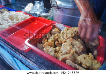 geblek and gorengan , indonesian street foods and snacks