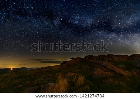 Milky Way over the Brecon Beacons national park in May 2019 Royalty-Free Stock Photo #1421274734