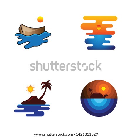 beach logo outdoor summer travel sun landscape