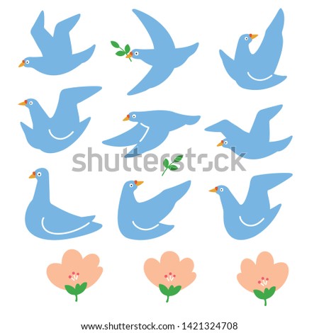 Illustration material of a simple dove,