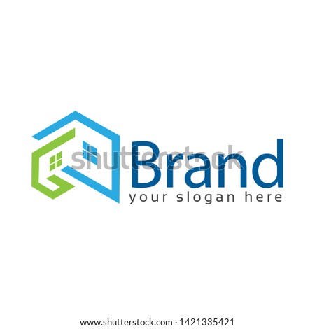 House stock logo vector. Abstract house logo - Colorful house. logo vector illustration