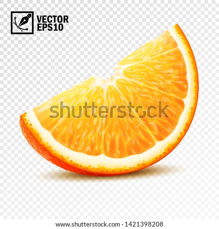 3d realistic vector slice of half an orange Royalty-Free Stock Photo #1421398208