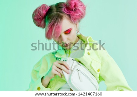 woman with pink hair portrait