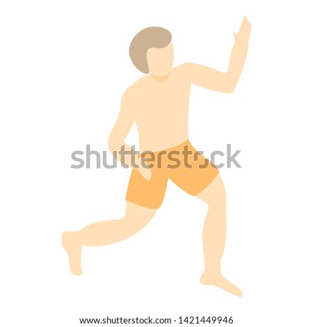 Boy in red swimwear icon. Isometric of boy in red swimwear vector icon for web design isolated on white background