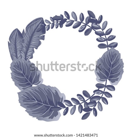 A wreath of tropical leaves.