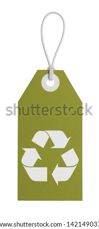 Large Recycle Tag Isolated On White Background.