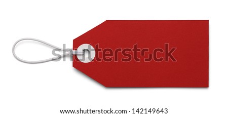 Large Price Tag with Copy Space  Isolated on White Background. Royalty-Free Stock Photo #142149643