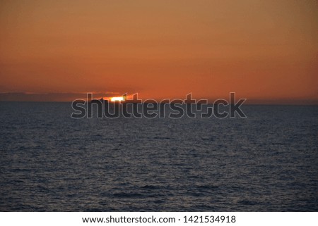 Orange Sunset Colorful Sky Sea