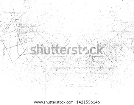 Scratched Grunge Urban Background Texture Vector. Dust Overlay Distress Grainy Grungy Effect. Distressed Backdrop Vector Illustration. Isolated Black on White Background. EPS 10. Royalty-Free Stock Photo #1421556146