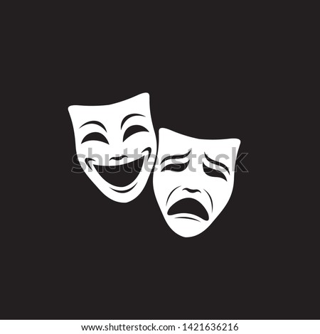 illustration of comedy and tragedy theatrical masks isolated Royalty-Free Stock Photo #1421636216